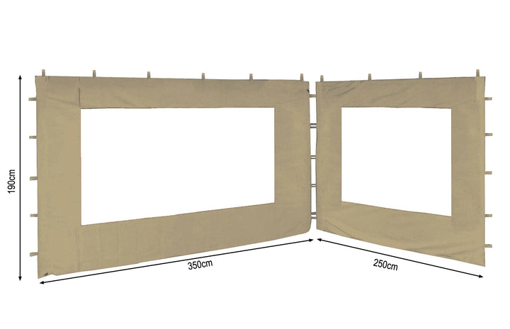 Pavillon Seitenteile 3x4m Sand Beige 2-teilig mit Fenstern - Bild 2