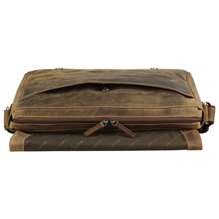 Umhängetasche Leder XL Rindsleder braun DIN A4 38x29x15cm - Bild 2