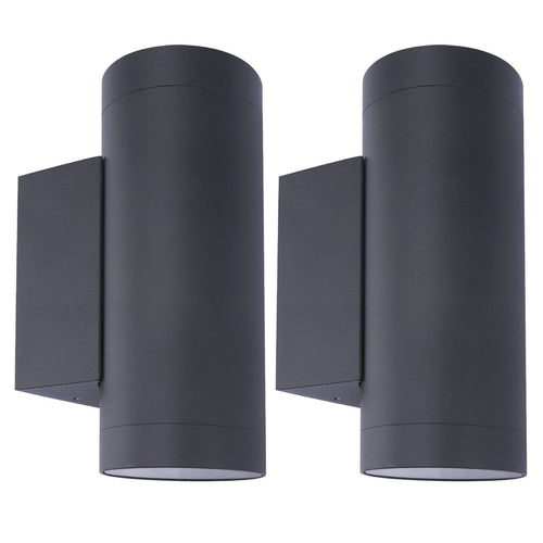 Wandleuchte Aussen GU10 Aluminium IP65 Anthrazit 2er-Set