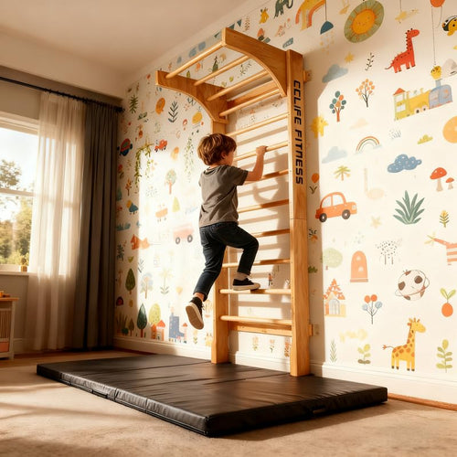 Sprossenwand Kiefernholz mit Klimmzugstange 80x220 cm bis 100 kg