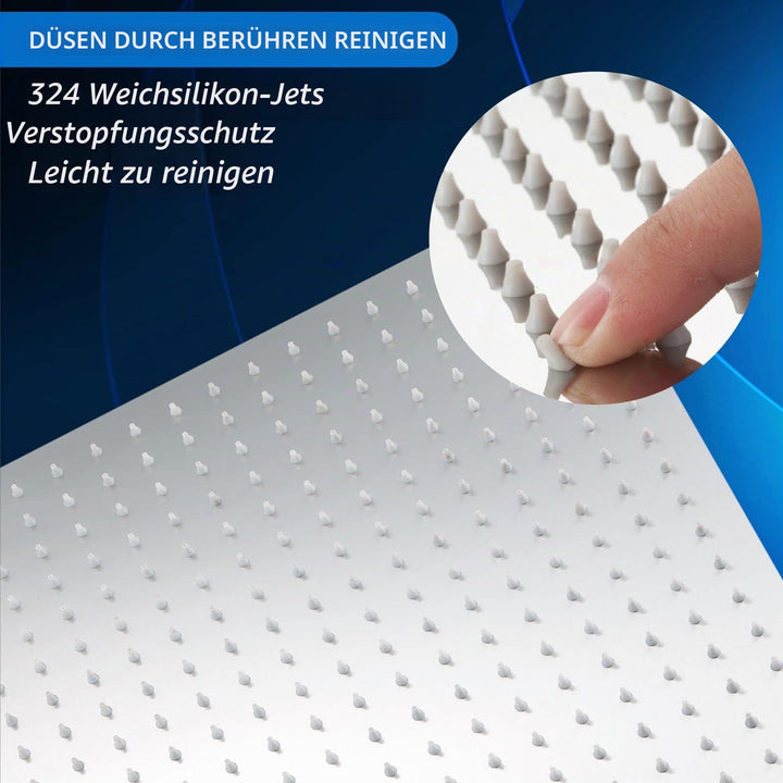 Regenduschkopf Edelstahl 304 quadratisch 40,5 cm Chrom Wand/Decke - Bild 3