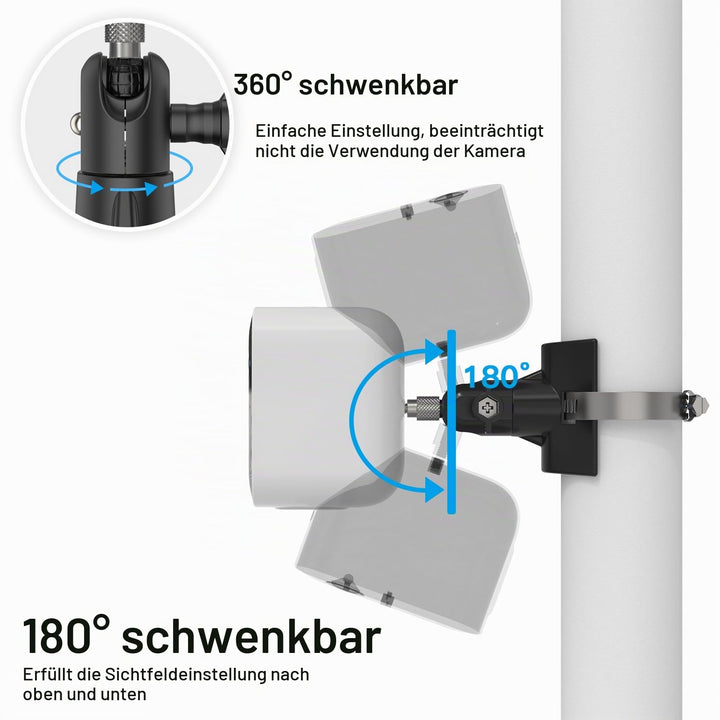 Masthalterung für Überwachungskameras 1/4-Zoll Universal Metall 2er-Set - Bild 3