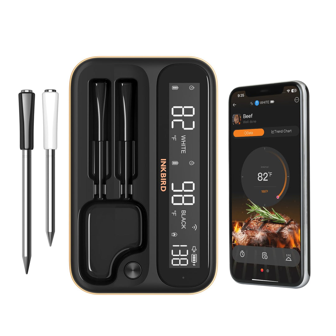 Fleischthermometer Kabellos WiFi Bluetooth 2 Sonden fuer Grill