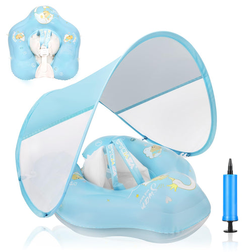 Baby Schwimmring aufblasbar mit Baldachin UPF50+ und Sicherheitssitz
