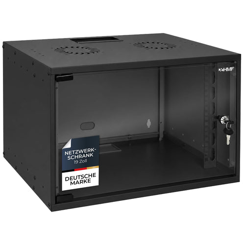 Netzwerkschrank 19 Zoll 7 HE Stahl Glastür zur Wand- und Standmontage