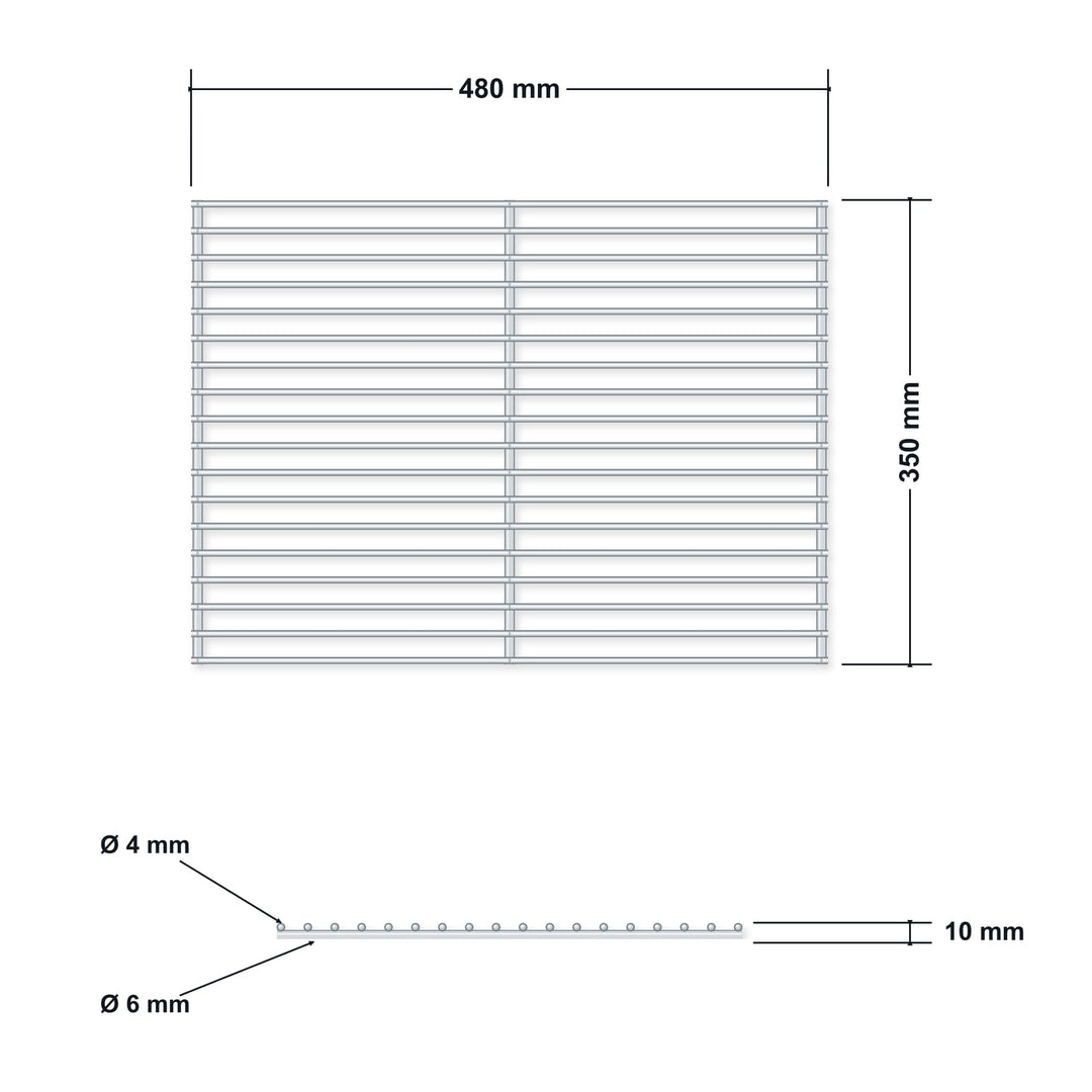 Grillrost Edelstahl AISI 304 rahmenlos 48x35 cm ohne Griffe - Bild 4