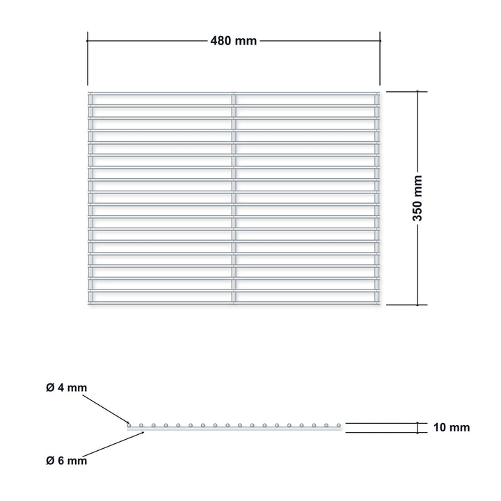 Grillrost Edelstahl AISI 304 rahmenlos 48x35 cm ohne Griffe - Bild 4