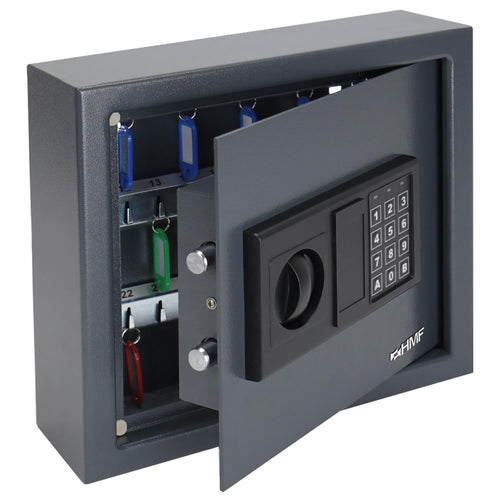 Schlüsseltresor Elektronikschloss 30 Haken Stahl 30x28x10 cm Anthrazit