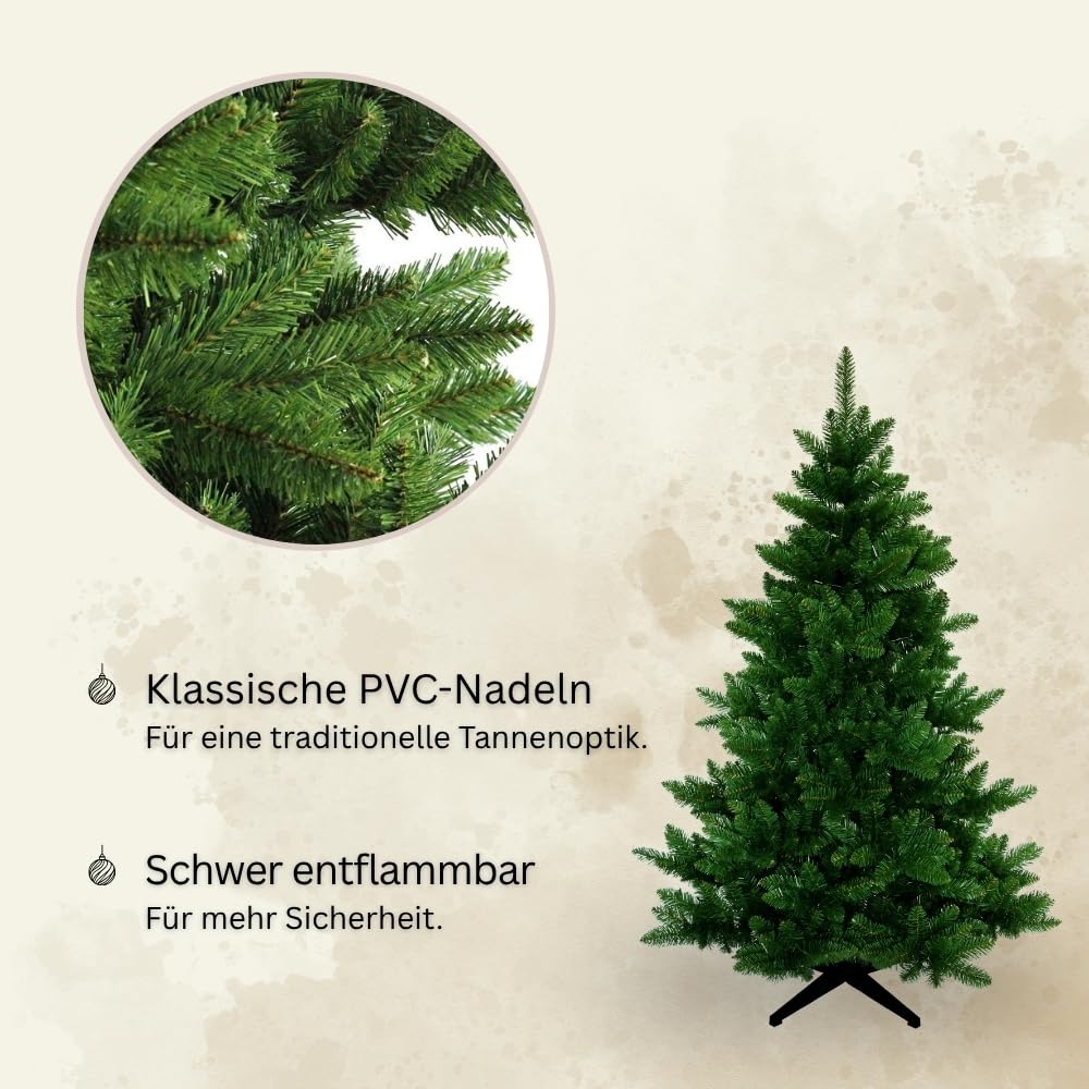 Künstlicher Weihnachtsbaum 150 cm PVC mit Metallständer 872 Spitzen - Bild 5