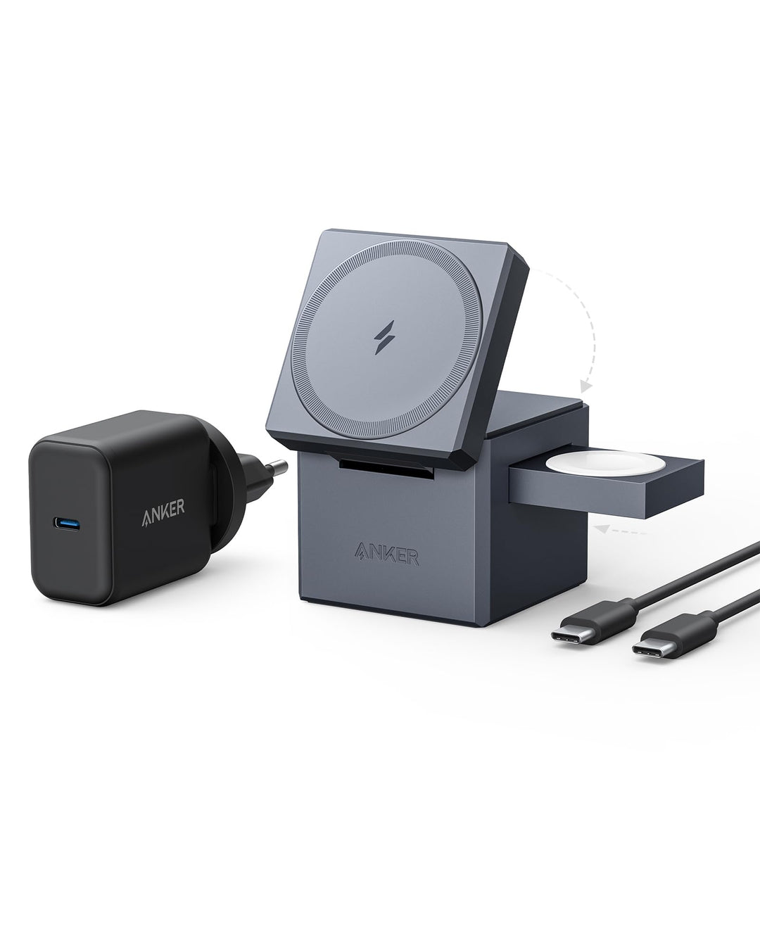 3-in-1 Ladewürfel MagSafe 15W für iPhone, Apple Watch &amp; AirPods