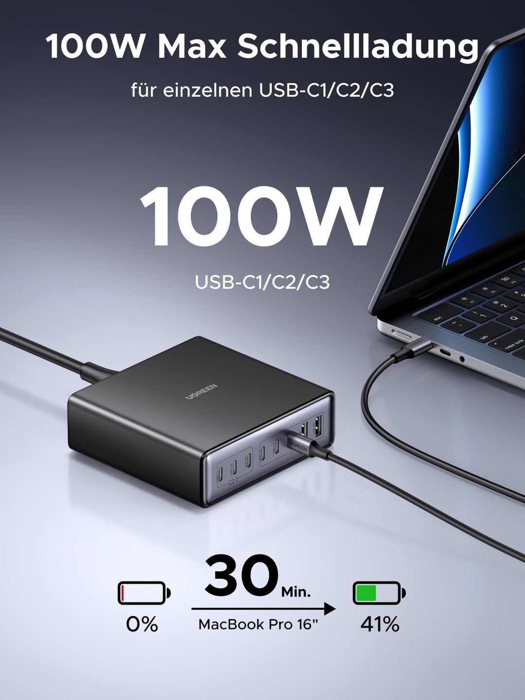 USB-C Ladestation 200W 8-Port für Laptop Tablet Smartphone - Bild 3