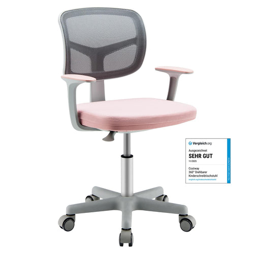 Kinderschreibtischstuhl Rosa höhenverstellbar 40–54 cm, 360°