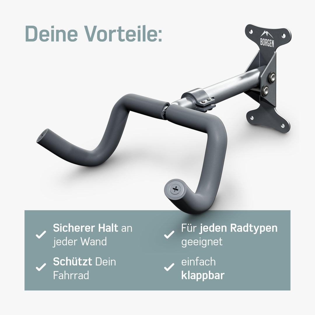 Fahrrad Wandhalterung klappbar Metall bis 20 kg alle Radtypen - Bild 7