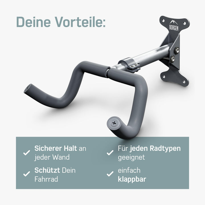 Fahrrad Wandhalterung klappbar Metall bis 20 kg alle Radtypen - Bild 7