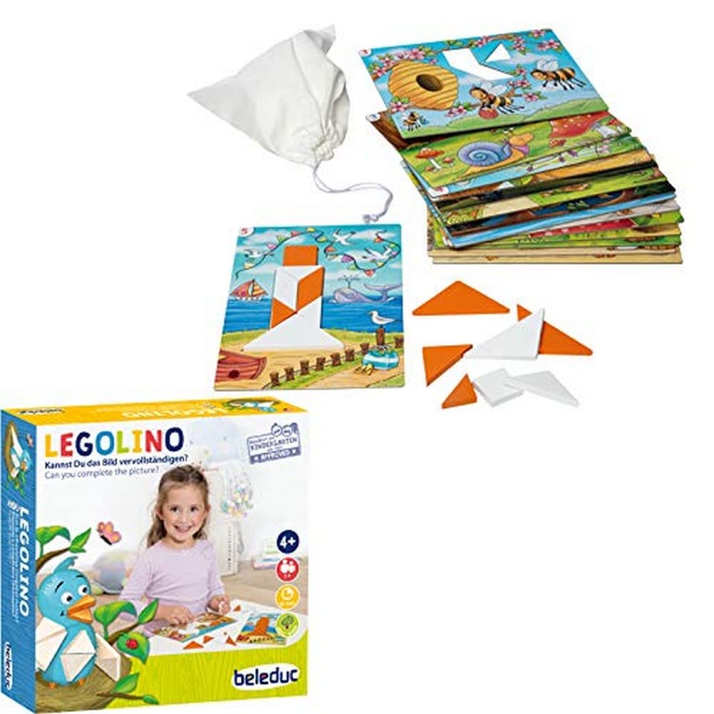 Legespiel Holz Tangram-Stil mit 15 Vorlagekarten ab 4 Jahren