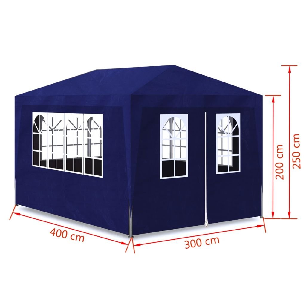 Partyzelt 3x4 m Blau Stahl-Rahmen für Garten und Feste - Bild 7
