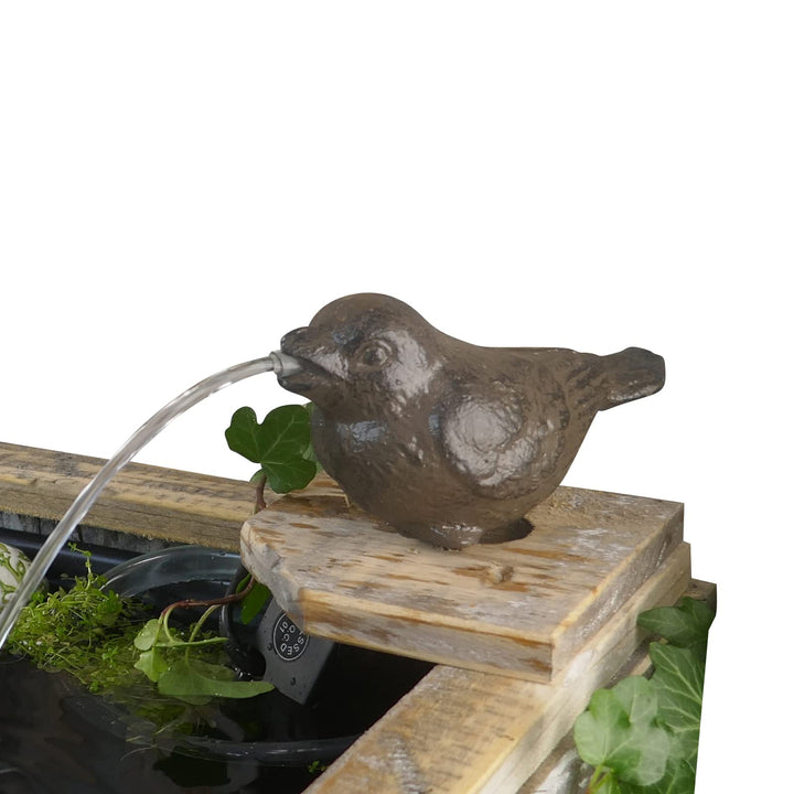 Wasserspeier Spatz Gusseisen mit Pumpe für Miniteich und Teich