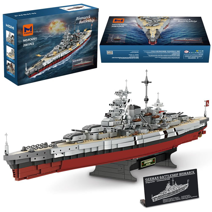 Klemmbausteine Schlachtschiff Bismarck WWII Modell 2081 Teile