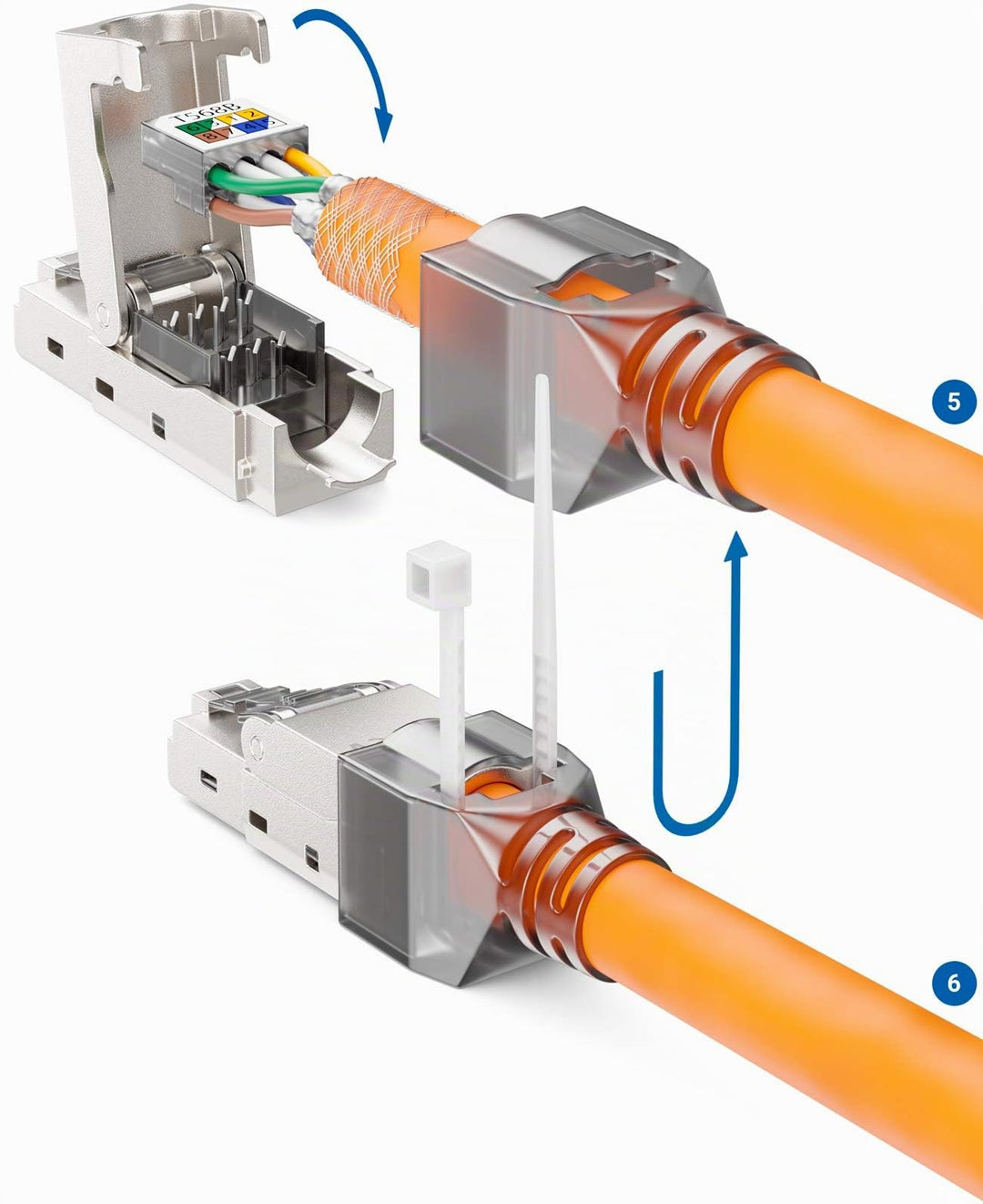 RJ45 Netzwerkstecker CAT 6a LSA geschirmt 10 Gbit/s 24er-Set - Bild 6