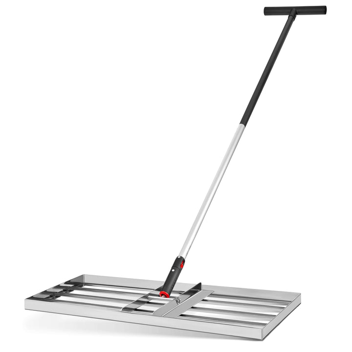 Nivellierrechen Edelstahl 75x35 cm mit Aluminiumstiel für Rasen - Bild 8