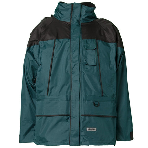 3-in-1 Outdoor-Arbeitsjacke Grün/Schwarz mit Fleece-Innenjacke Gr. 40