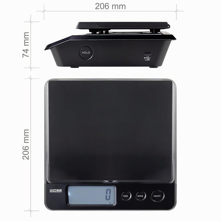Digitale Paketwaage 20 kg / 1 g Teilung mit USB und Batterie - Bild 3