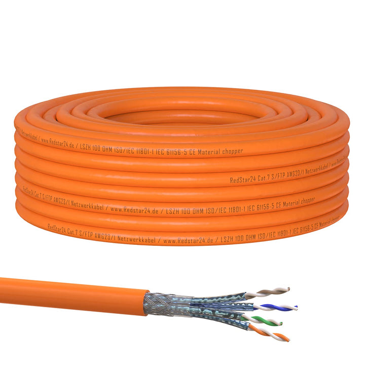 Verlegekabel CAT 7 S/FTP PIMF Halogenfrei 50m Reinkupfer