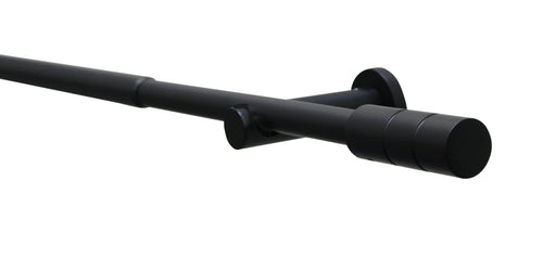 Gardinenstangen-Set ausziehbar 190–340 cm Metall Schwarz-Matt