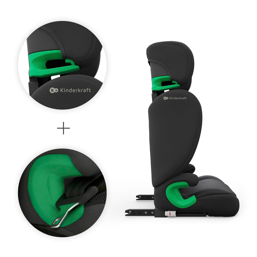 Kindersitz 100–150 cm ISOFIX mit SPS und AIR FLOW Bezug, Schwarz - Bild 5