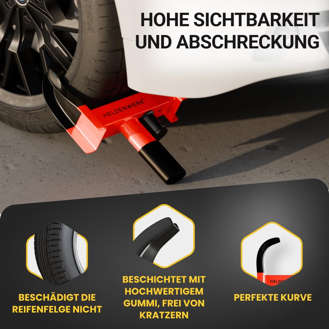 Parkkralle Radkralle Hartstahl verstellbar 18-30 cm mit 3 Schlüsseln - Bild 7