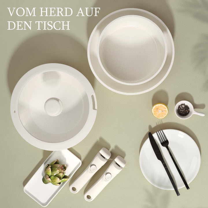 Topf- und Pfannenset 5-teilig Granit-Antihaft abnehmbare Griffe Induktion - Bild 8