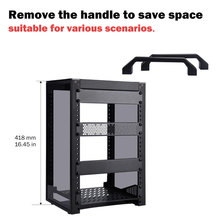 Mini-Serverschrank 8U 10 Zoll Aluminium mit Regalboden für NAS &amp; Netzwerk - Bild 4
