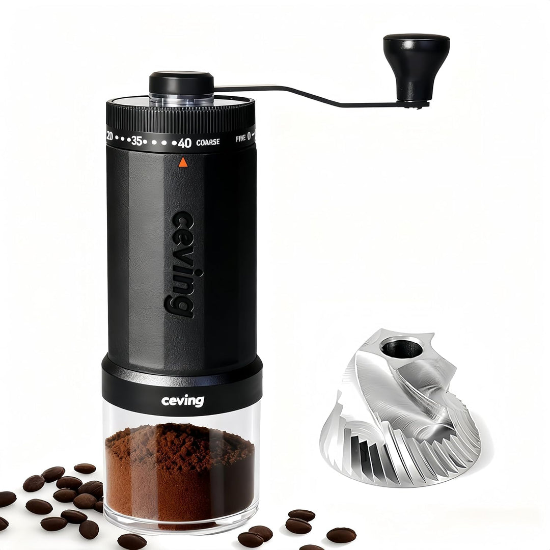 Manuelle Kaffeemühle 60g Fassungsvermögen 40 Mahlstufen Edelstahlmahlwerk