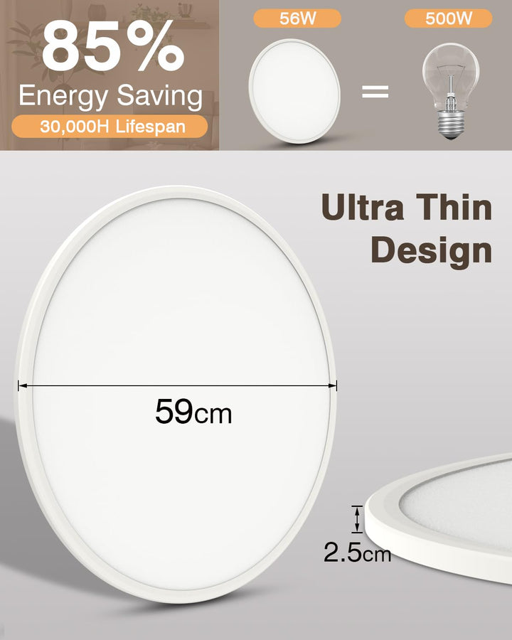 LED Deckenleuchte 56W dimmbar 59cm mit Fernbedienung 3000-6500K - Bild 4