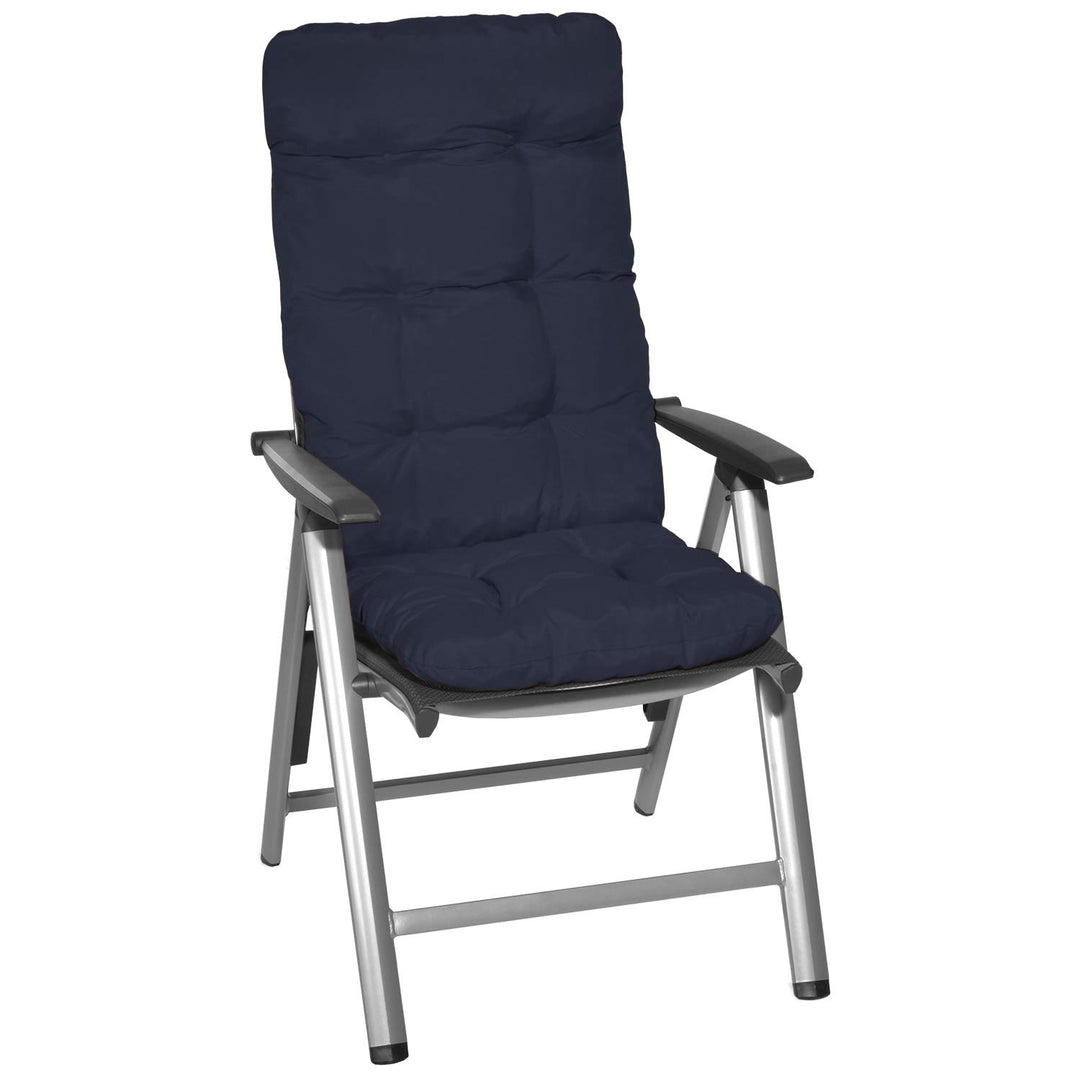 Hochlehner Auflagen 2er Set Polyester 8cm Polsterung Gartenstuhl dunkelblau - Bild 7