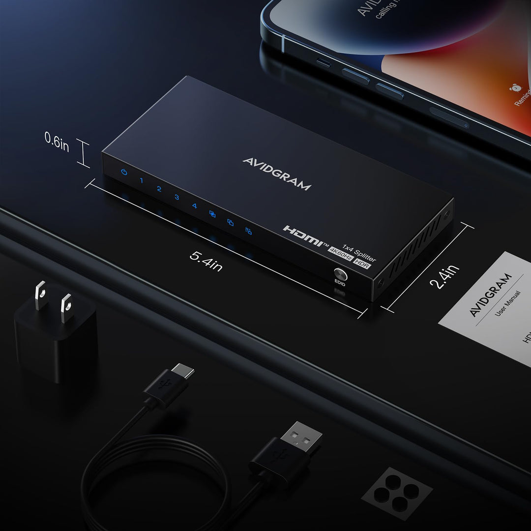 HDMI Splitter 1 auf 4 mit 4K 60Hz, HDR10, HDCP 2.2 und Downscaler - Bild 7