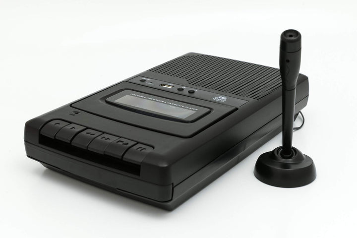 Kassettenrekorder mit USB-Aufnahme, externem Mikrofon und MP3-Export