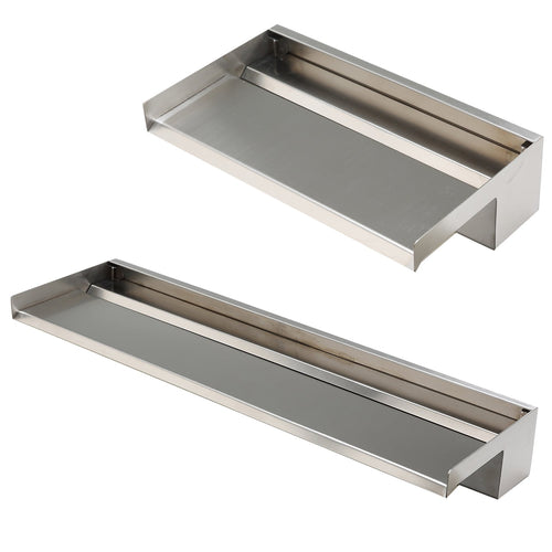 Edelstahl-Wasserfall matt 15 cm für Teich Pool und Garten