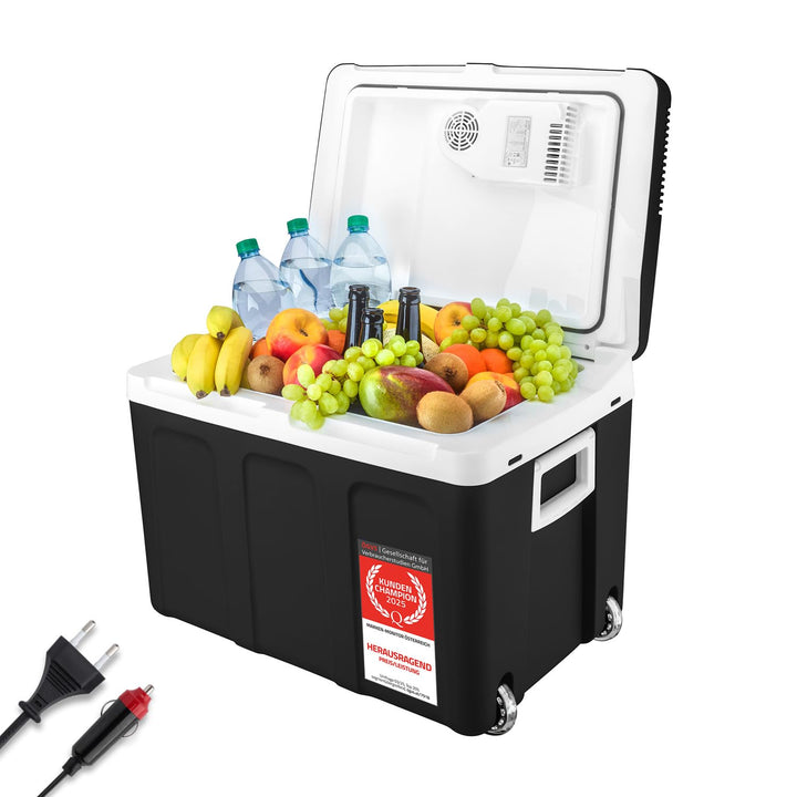 Kühlbox elektrisch 45L 12V/230V mit Rollen kühlt &amp; wärmt