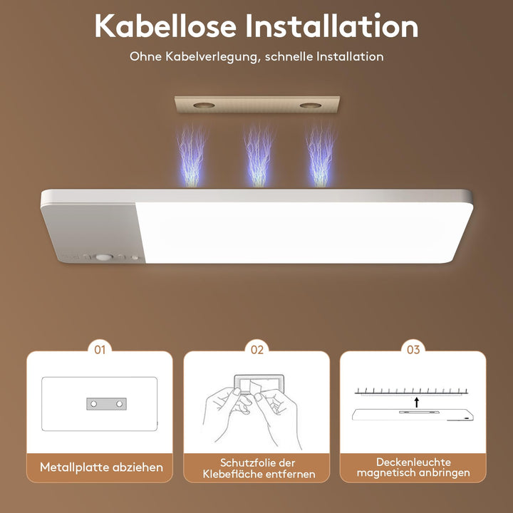 LED Deckenleuchte kabellos mit Bewegungsmelder 12000mAh Akku - Bild 7