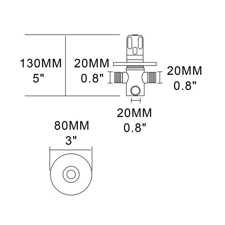 Thermostatisches Mischventil G1/2" Messing 3-Wege für Dusche Chrom - Bild 4