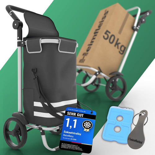 Einkaufstrolley 56L mit Kühlfach klappbar 3-in-1 bis 50 kg