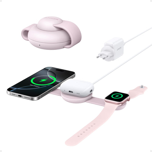 Kabellose Ladestation 3-in-1 Qi2 15W faltbar für iPhone & Apple Watch