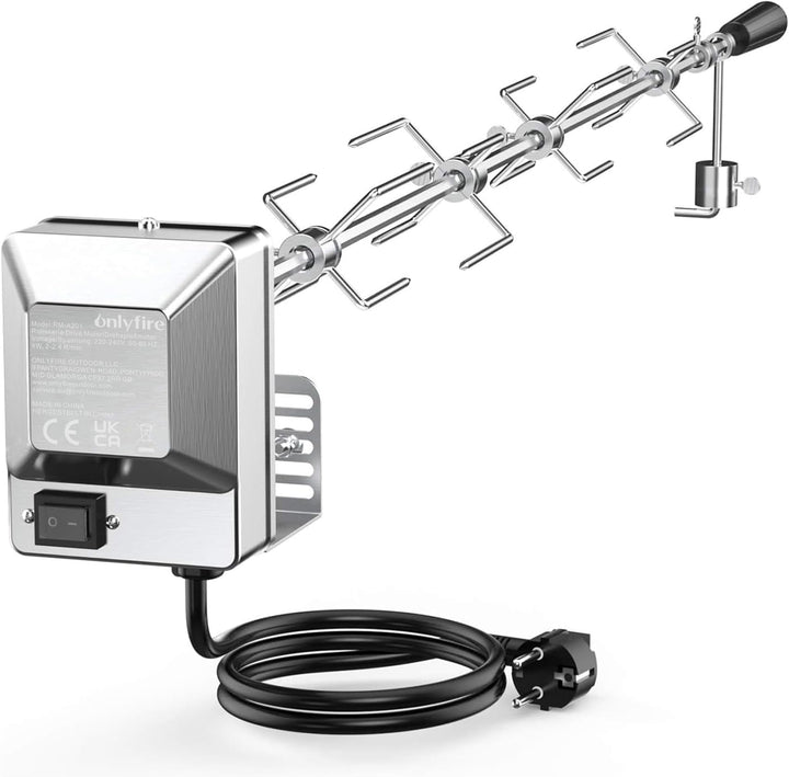 Grillspieß Rotisserie-Set verchromt 100cm für Gasgrills bis 10kg
