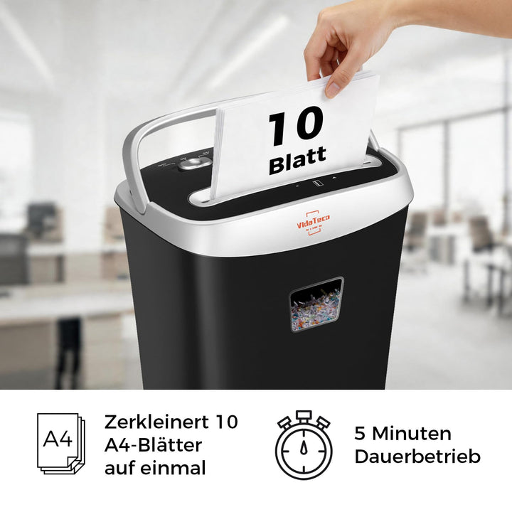 Aktenvernichter Kreuzschnitt 10 Blatt 15L für Home Office - Bild 4
