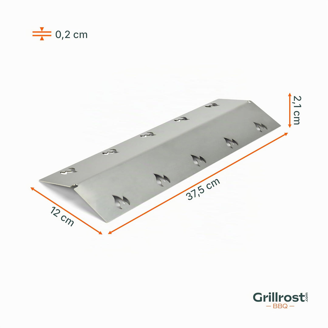 Brennerabdeckung Edelstahl 375x120mm 1,5mm stark für Gasgrill - Bild 5