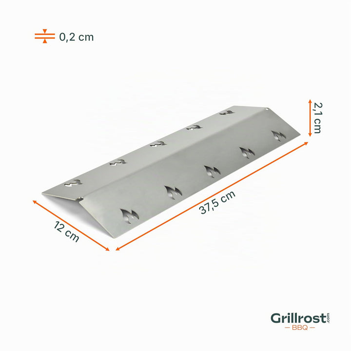 Brennerabdeckung Edelstahl 375x120mm 1,5mm stark für Gasgrill - Bild 5