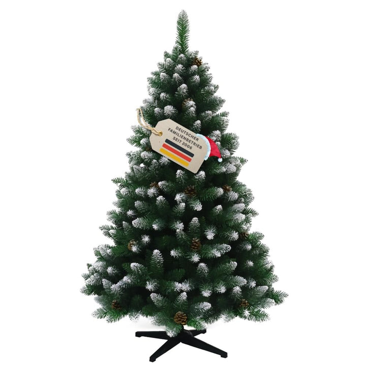 Künstlicher Weihnachtsbaum 180 cm beschneit mit Tannenzapfen