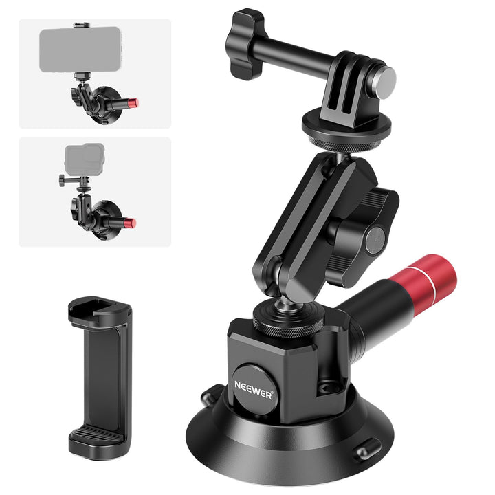 Saugnapf Kamerahalterung 76mm mit Kugelkopf Magic Arm 1/4" 3/8"