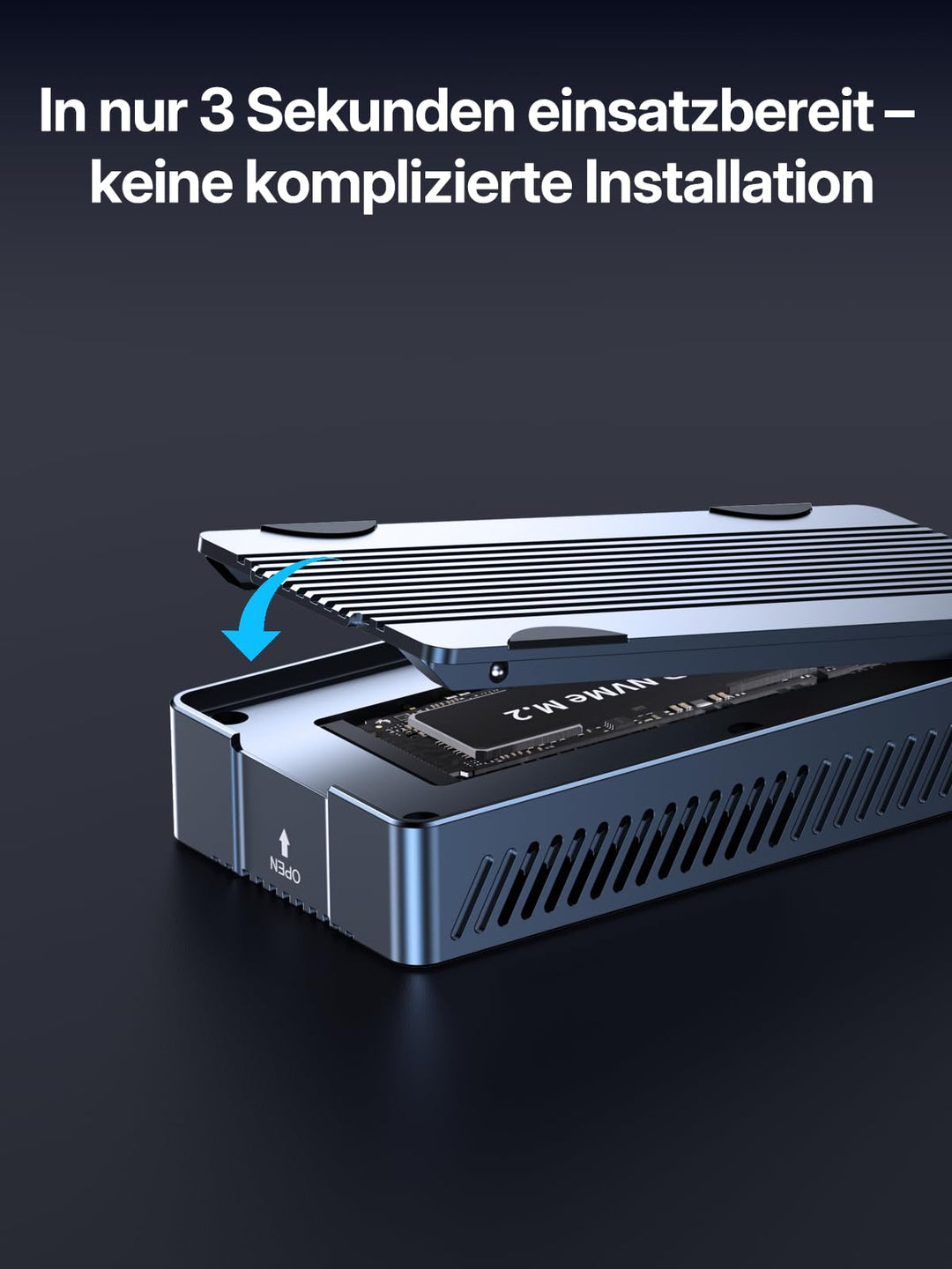 M.2 NVMe SSD Gehäuse 40 Gbps mit Kühllüfter Thunderbolt 4 - Bild 4
